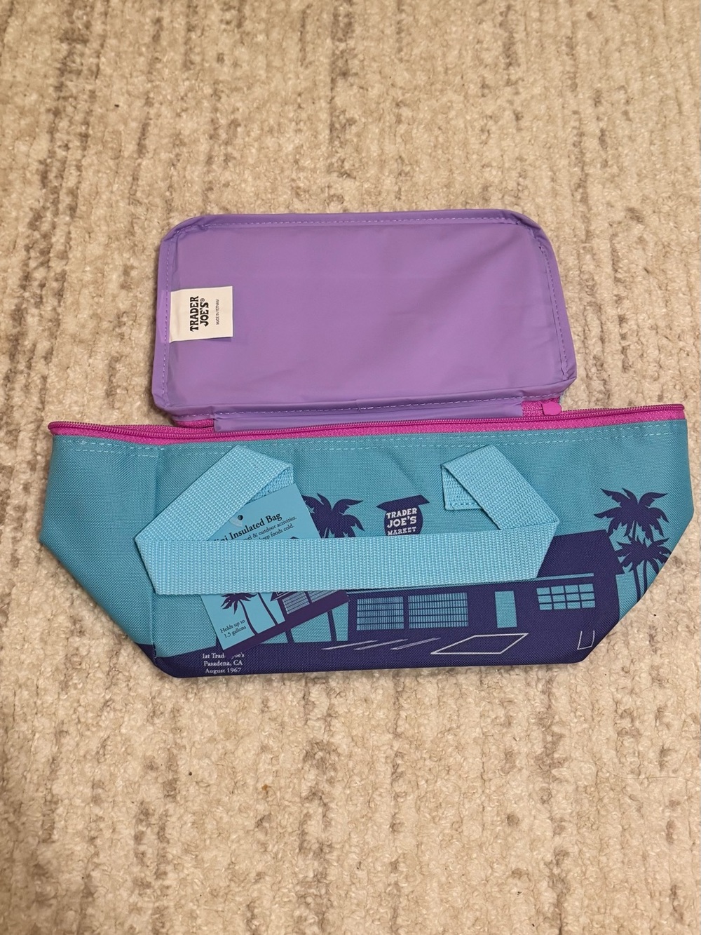 Trader Joe's Teal & Purple mini Insulated Bag